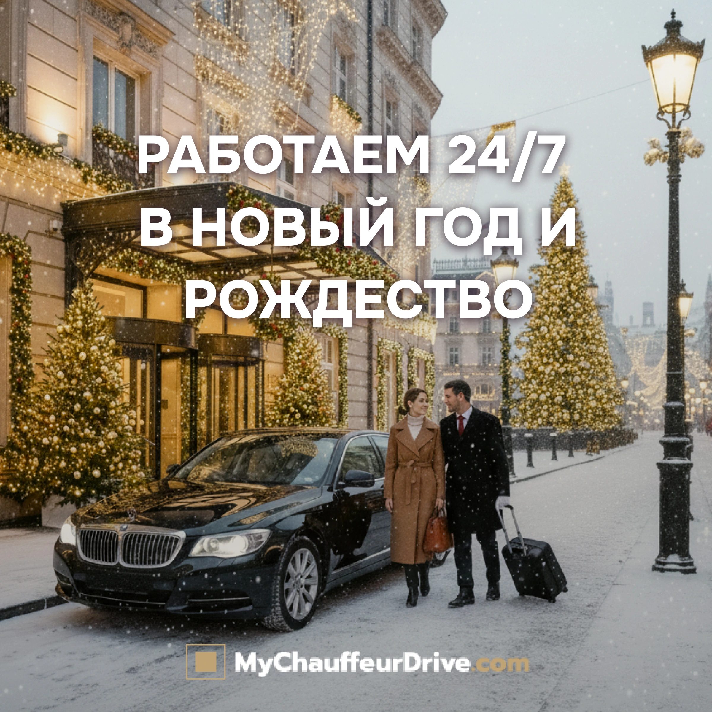 Автомобиль с личным водитель 24/7 на Рождество и Новый год, бронирование